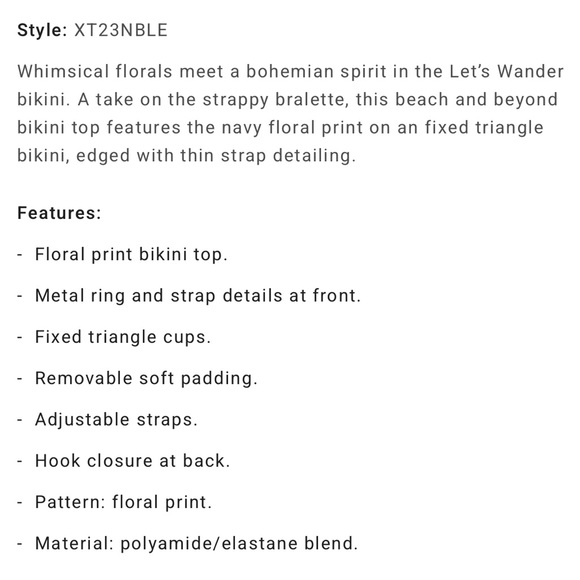 🫧🌸 BILLABONG 🫧🌸  Lets Wander Triangle Bikini Swim Top - Picture 10 of 10